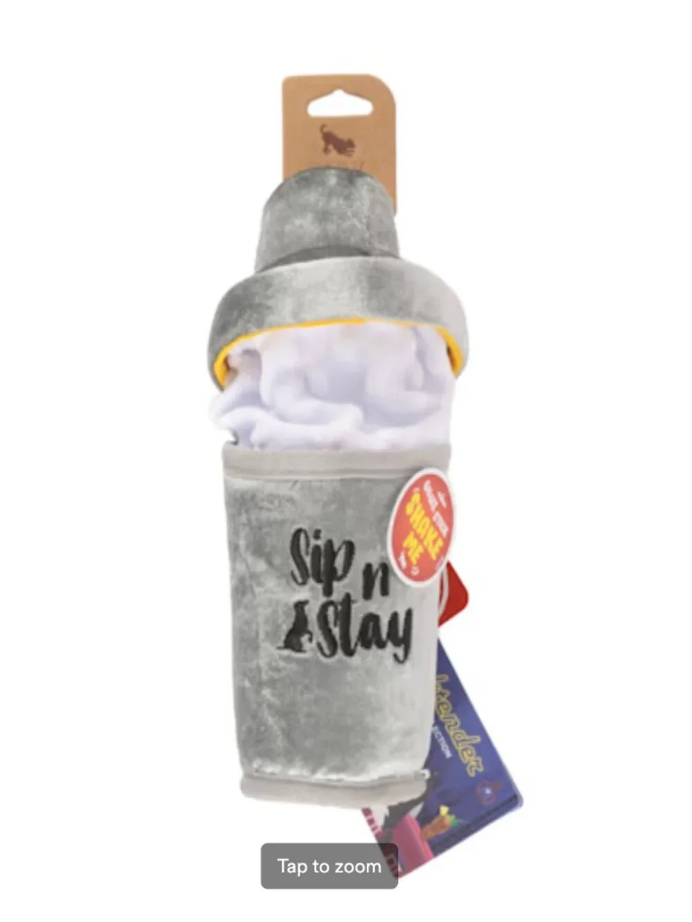🔥3/$30 NWT P.L.A.Y. Barktender Dogtail Shaker Cocktail Plush Squeaker Dog Toy